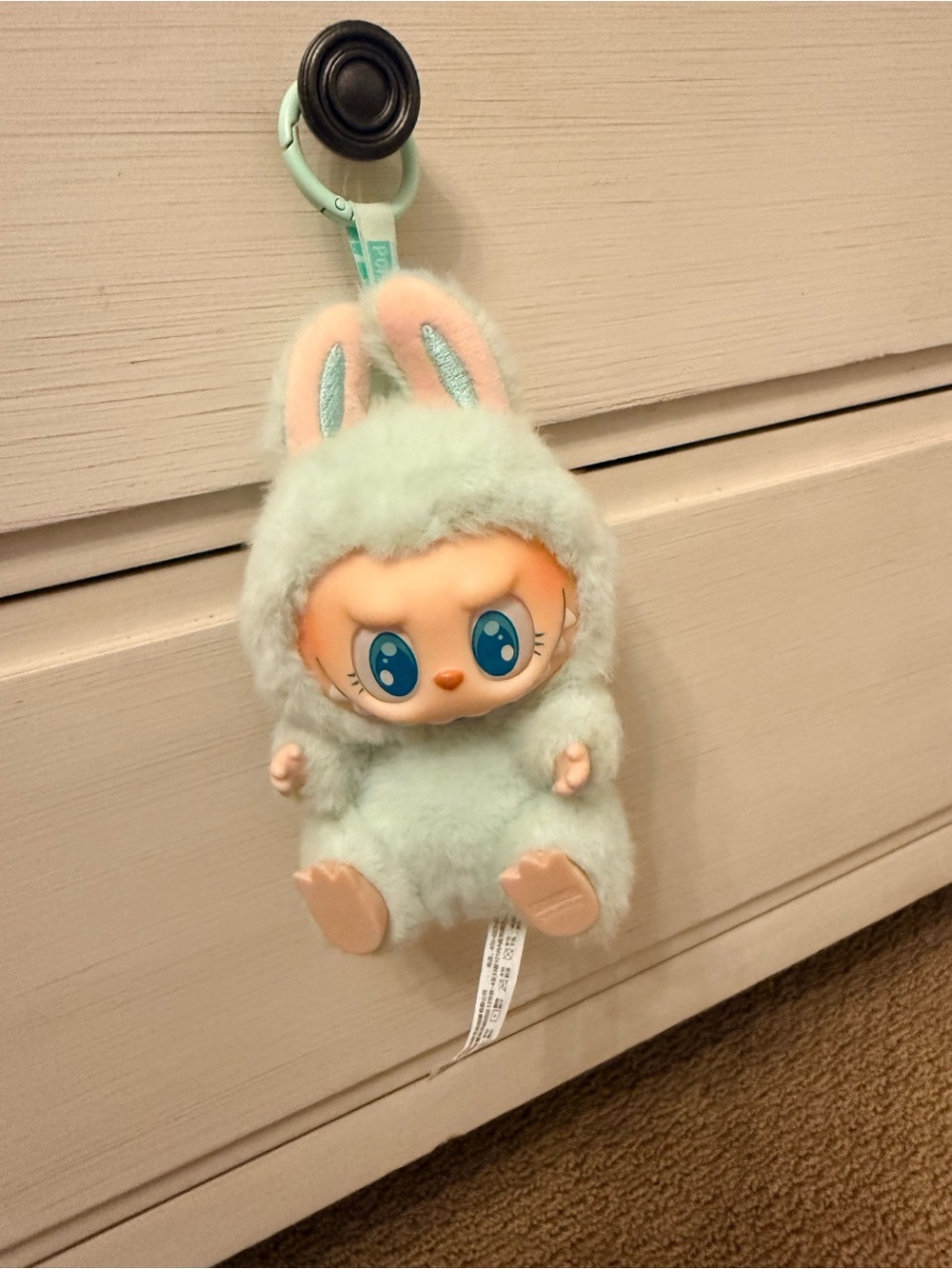 Authentic Labubu Plush Clip-On Pet Toy Keychain - Mint